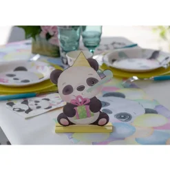 DÉCORATION PANDA ANNIVERSAIRE BOIS 14X4X20CM