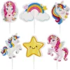 16 DÉCORS PICS À GÂTEAU LICORNE