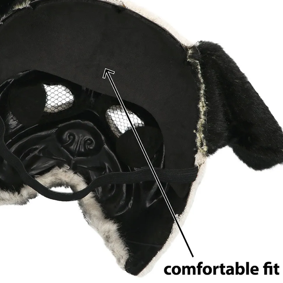 DEMI-MASQUE CHIEN CARLIN PELUCHE ADULTE