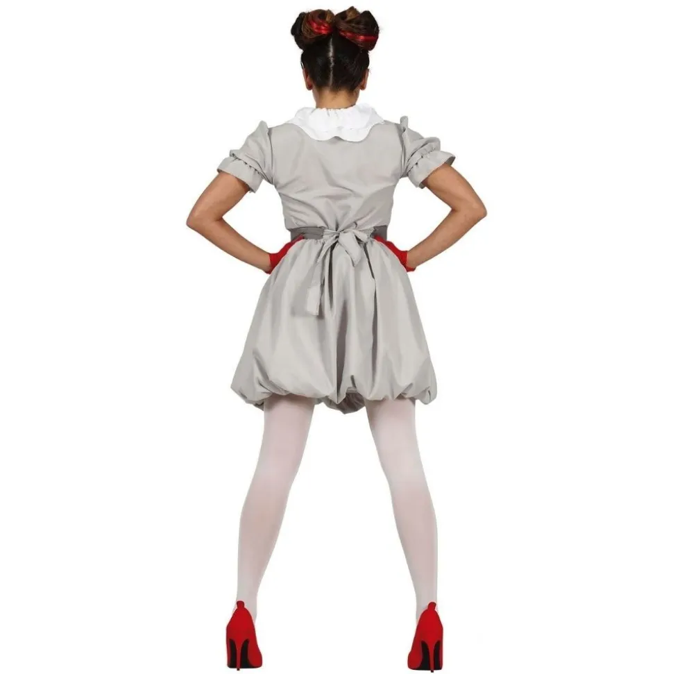 DÉGUISEMENT CLOWN VINTAGE GRIS FEMME