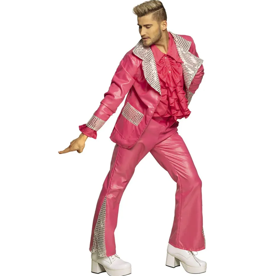 DÉGUISEMENT DISCO ANTHONY COSTUME ROSE HOMME