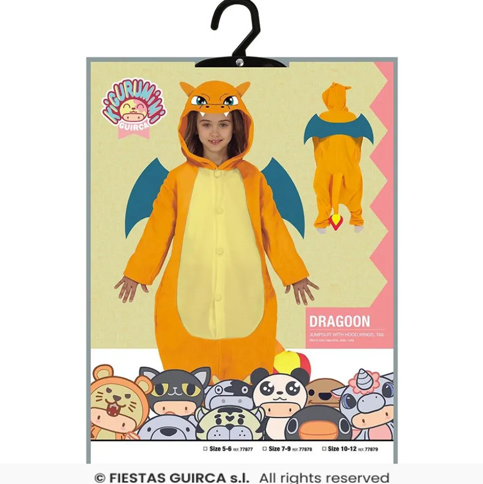 DÉGUISEMENT DRAGON KIGURUMIMI ORANGE ENFANT