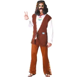 DÉGUISEMENT HIPPIE FLOWER MARRON HOMME