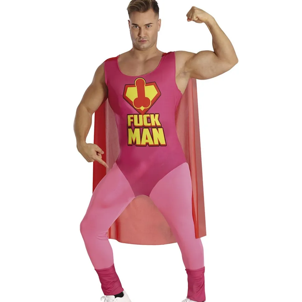 DÉGUISEMENT HUMOUR FUCK MAN SUPER-HÉROS ROSE HOMME