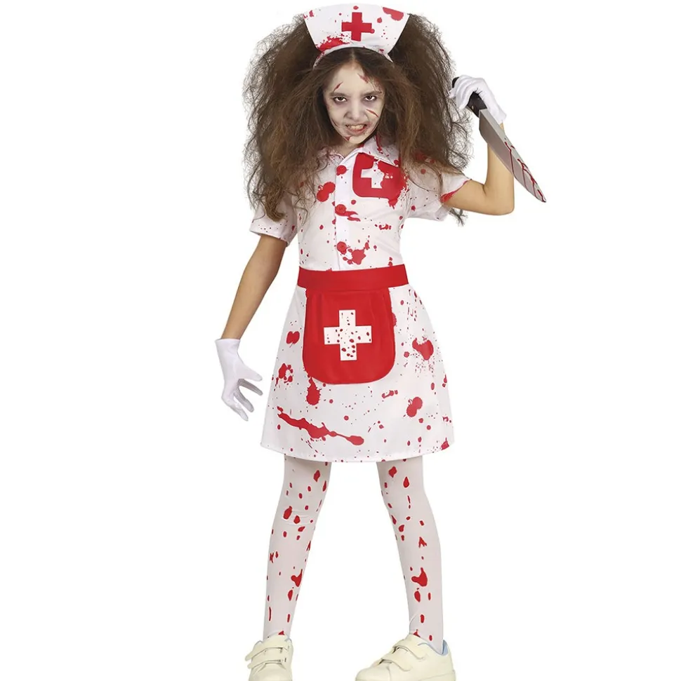 DÉGUISEMENT INFIRMIÈRE VINTAGE ZOMBIE BLANC FILLE