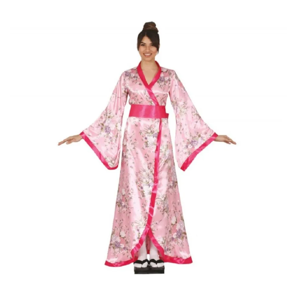 DÉGUISEMENT KIMONO IMPRIMÉ FLORAL ROSE FEMME