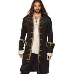 DÉGUISEMENT MANTEAU NOIR MARIN CORSAIRE HOMME