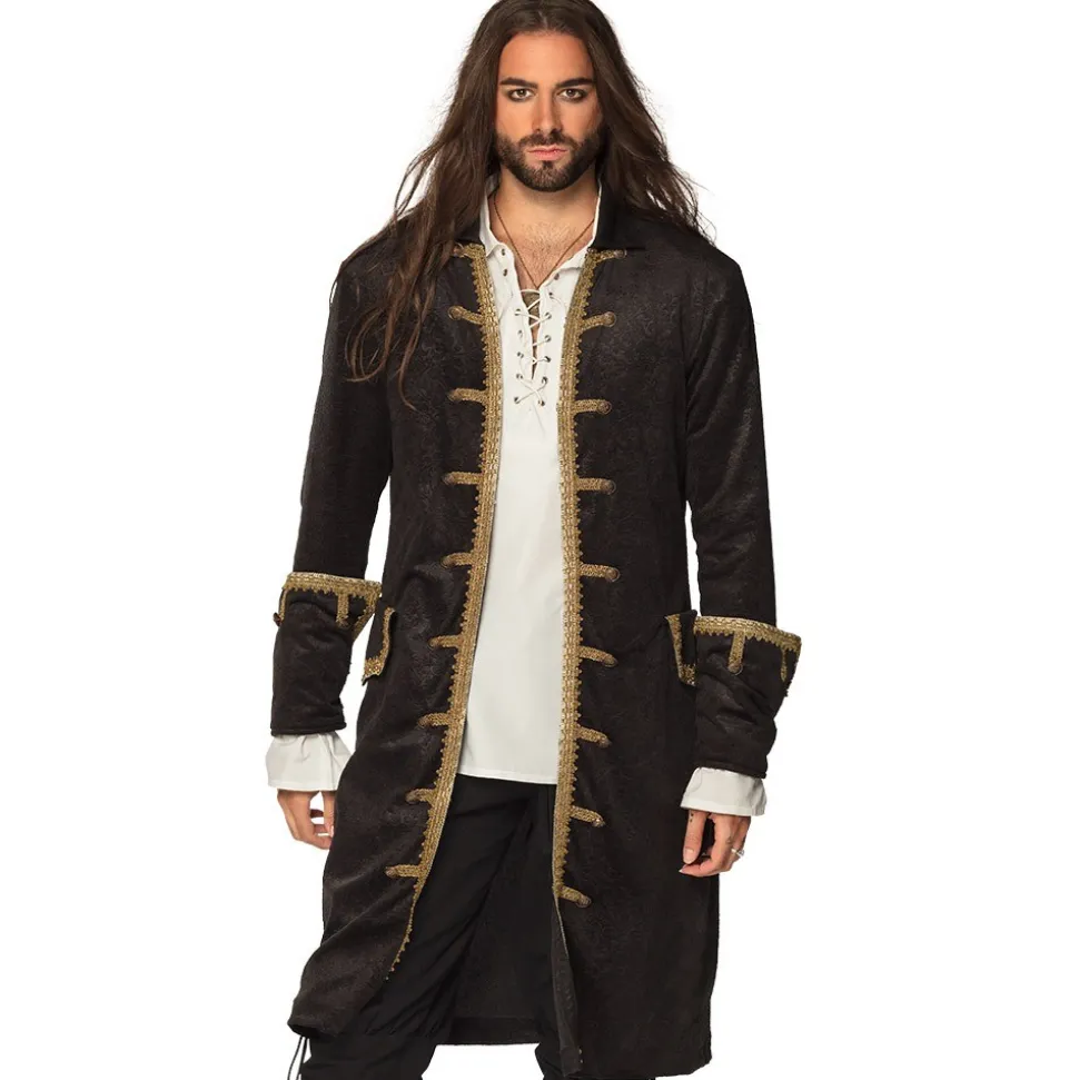 DÉGUISEMENT MANTEAU NOIR MARIN CORSAIRE HOMME