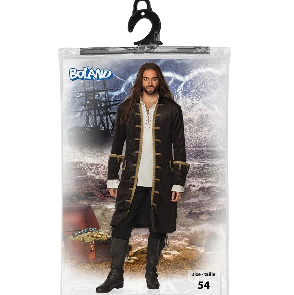DÉGUISEMENT MANTEAU NOIR MARIN CORSAIRE HOMME