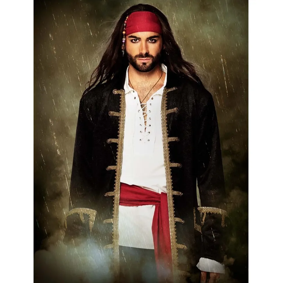 DÉGUISEMENT MANTEAU NOIR MARIN CORSAIRE HOMME