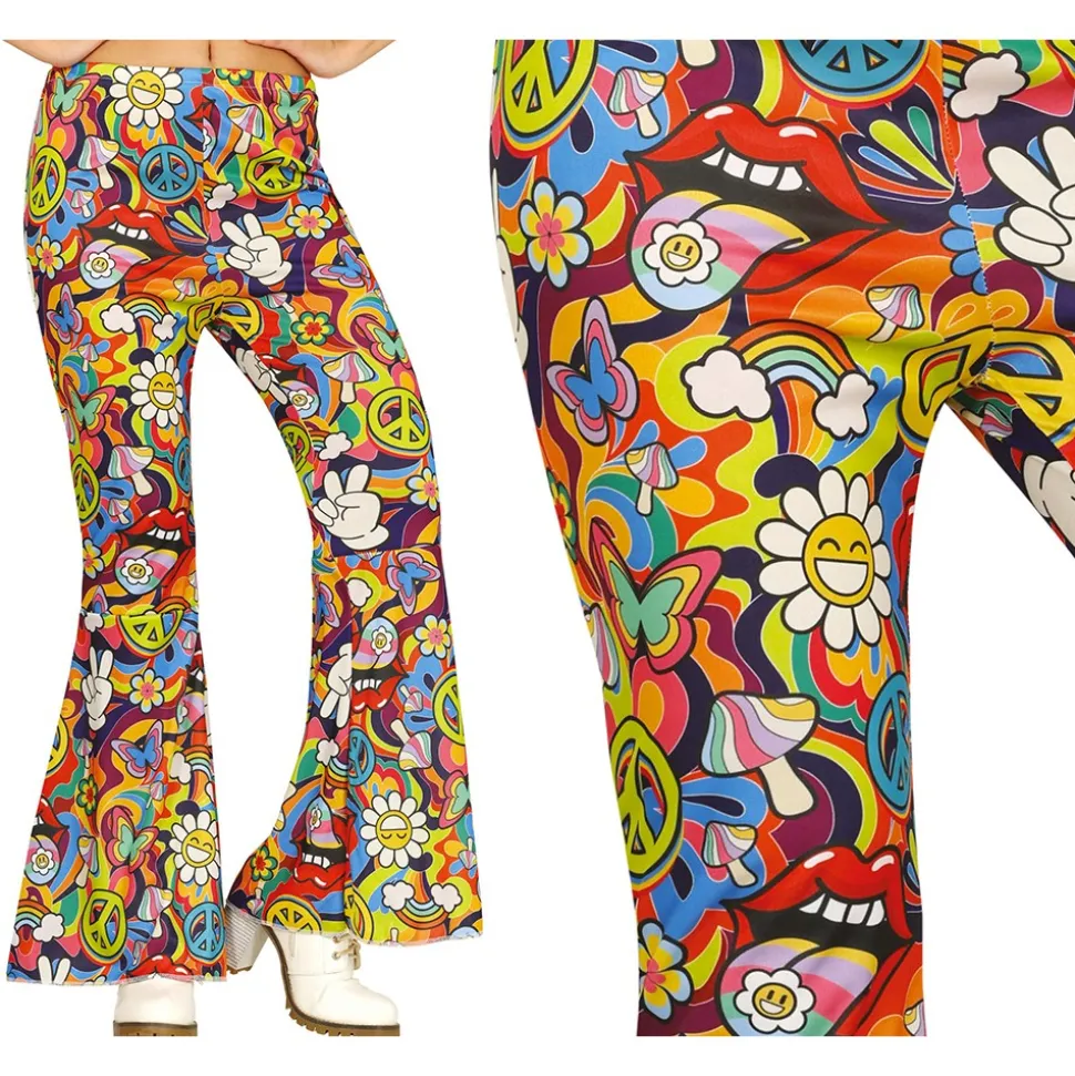 DÉGUISEMENT PANTALON HIPPIE PEACE LOVE FEMME