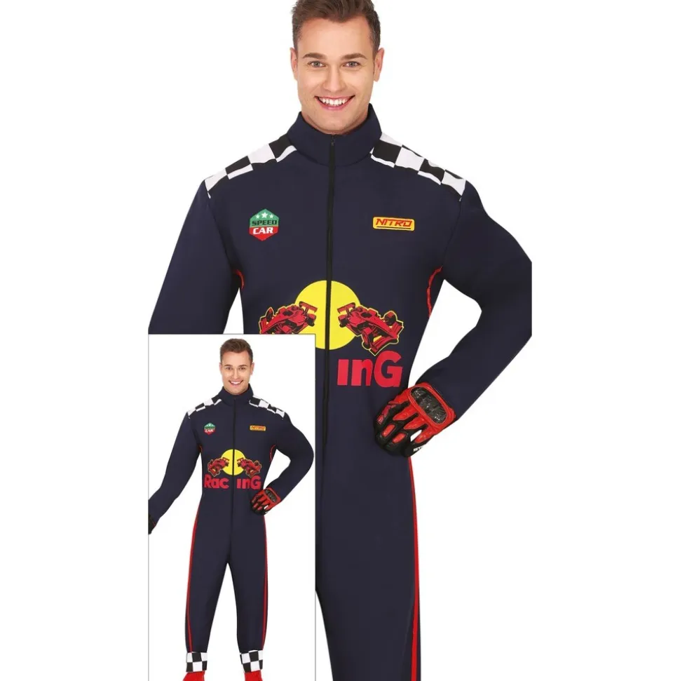 DÉGUISEMENT PILOTE COURSE COMBINAISON BLEU HOMME