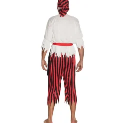 DÉGUISEMENT PIRATE JACK TENUE RAYÉE DENTELÉE HOMME
