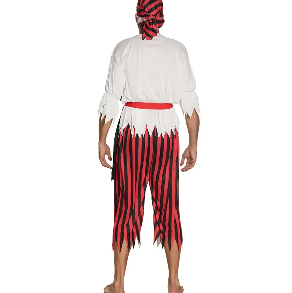 DÉGUISEMENT PIRATE JACK TENUE RAYÉE DENTELÉE HOMME