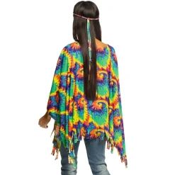 DÉGUISEMENT PONCHO BANDEAU PSYCHÉDÉLIQUE FEMME
