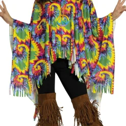 DÉGUISEMENT PONCHO BANDEAU TRESSES HIPPIE FEMME
