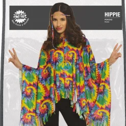 DÉGUISEMENT PONCHO BANDEAU TRESSES HIPPIE FEMME