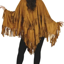 DÉGUISEMENT PONCHO À FRANGES INDIENNE HIPPIE FEMME