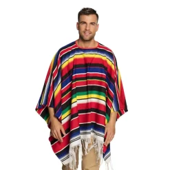 DÉGUISEMENT PONCHO MULTICOLORE MEXIQUE ADULTE