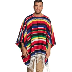 DÉGUISEMENT PONCHO MULTICOLORE MEXIQUE ADULTE