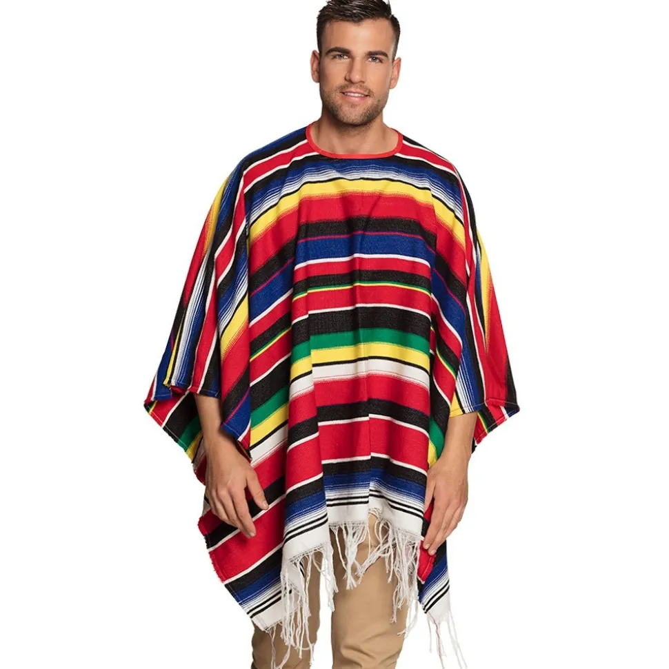 DÉGUISEMENT PONCHO MULTICOLORE MEXIQUE ADULTE