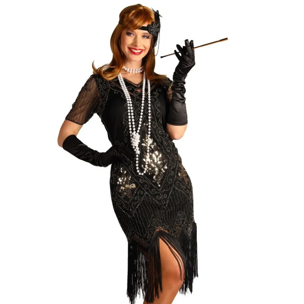DÉGUISEMENT ROBE CHARLESTON ÉTOILE NOIR FEMME