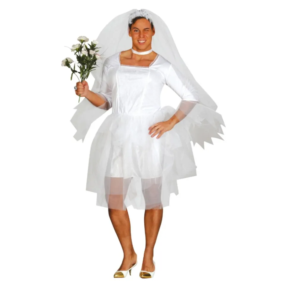 DÉGUISEMENT ROBE DE MARIÉE BLANCHE TRAVESTI HOMME