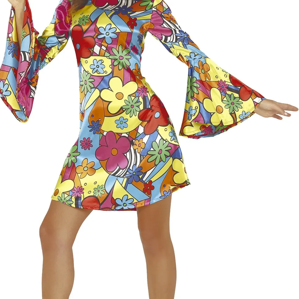 DÉGUISEMENT ROBE FLOWER POWER HIPPIE FEMME