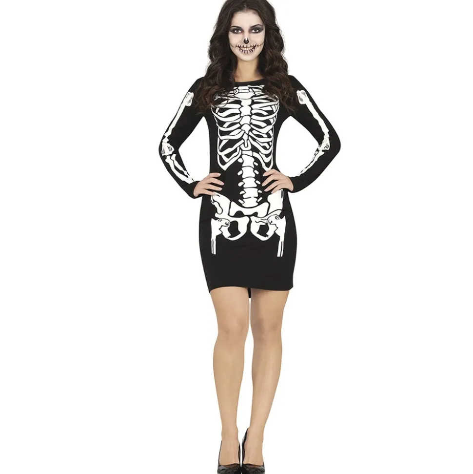 DÉGUISEMENT ROBE MOULANTE SQUELETTE FEMME