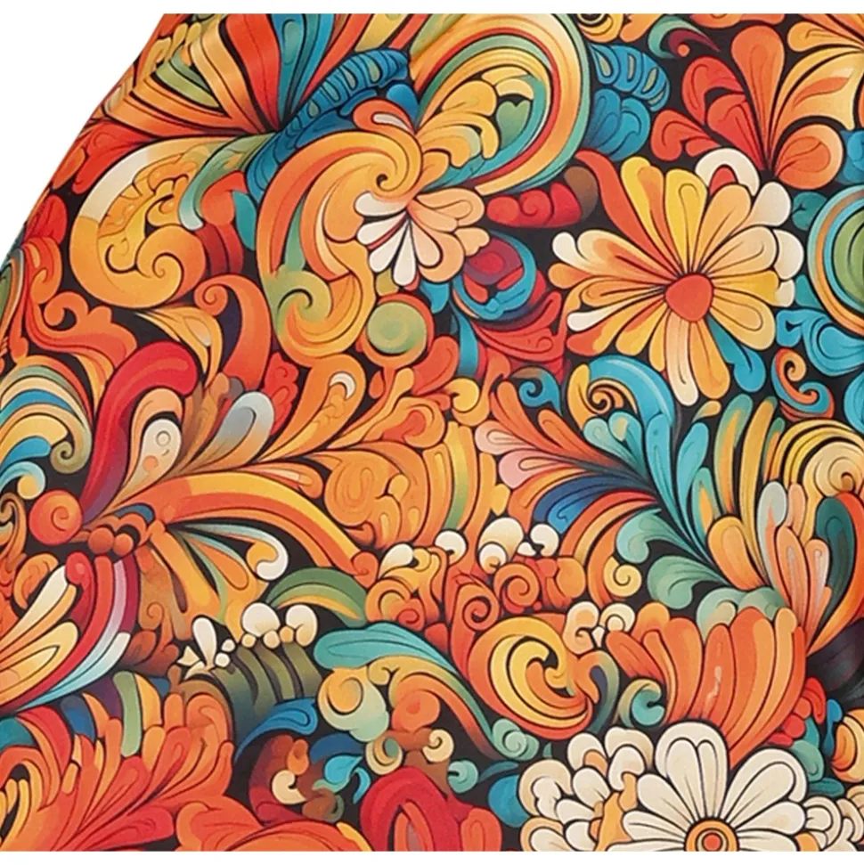 DÉGUISEMENT SEVENTIES FLORAL ORANGE HIPPIE FEMME