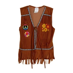 DÉGUISEMENT SIXTEES GILET HIPPIE PEACE LOVE ADULTE