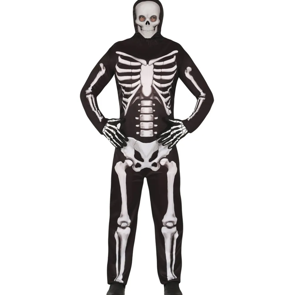 DÉGUISEMENT SQUELETTE HUMAIN COMBI CAPUCHE HOMME