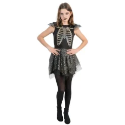 DÉGUISEMENT SQUELETTE ROBE COURTE IRISÉ FILLE