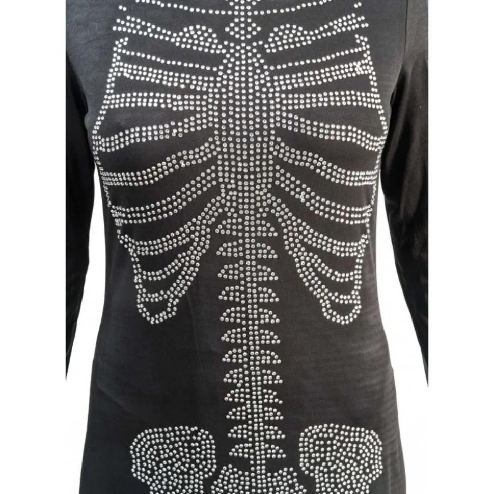 DÉGUISEMENT SQUELETTE STRASS ROBE COURTE FEMME