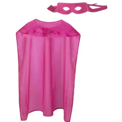 DÉGUISEMENT SUPER-HÉROS CAPE MASQUE ROSE ADULTE