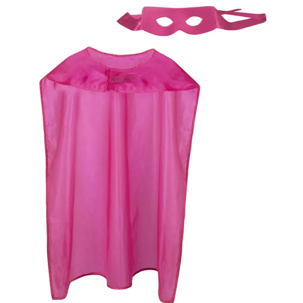 DÉGUISEMENT SUPER-HÉROS CAPE MASQUE ROSE ADULTE