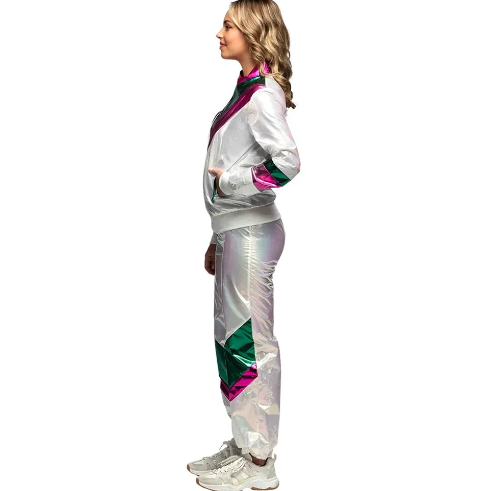 DÉGUISEMENT SURVÊTEMENT HOLOGRAPHIQUE BLANC FEMME