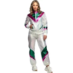 DÉGUISEMENT SURVÊTEMENT HOLOGRAPHIQUE BLANC FEMME