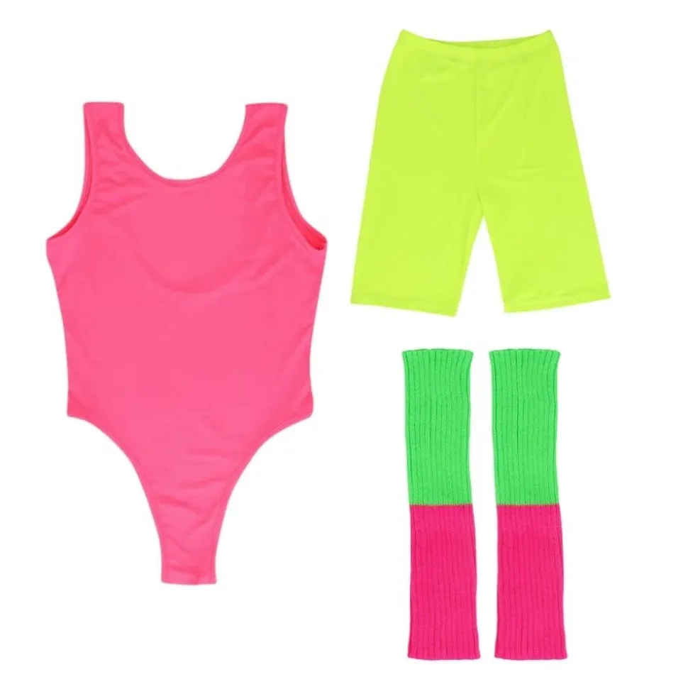 DÉGUISEMENT TENUE AÉROBIQUE ANNÉES 80 UV FEMME