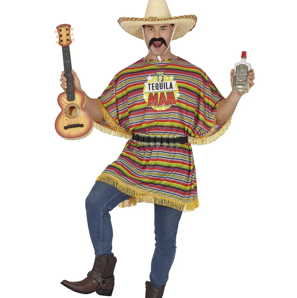 DÉGUISEMENT TEQUILA MAN PONCHO MEXICAIN ADULTE