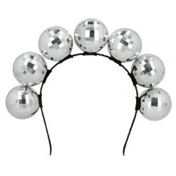 DIADÈME BOULES À FACETTES ARGENT DISCO ADULTE