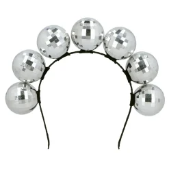 DIADÈME BOULES À FACETTES ARGENT DISCO ADULTE