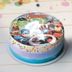 DISQUE AZYME AVENGERS DÉCO GÂTEAU 20CM