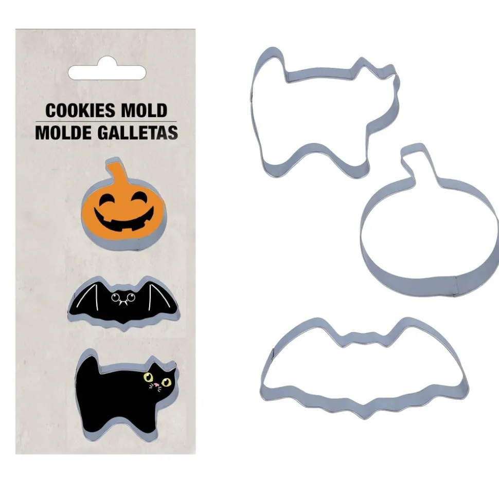 3 EMPORTE-PIÈCES MÉTAL BISCUITS HALLOWEEN