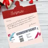 ENVELOPPE CADEAU ST VALENTIN 20.7X9.3CM ROUGE