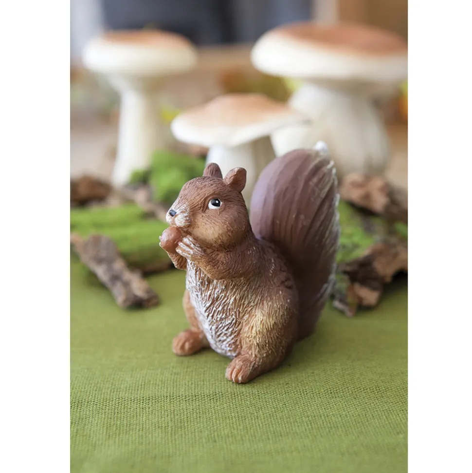 FIGURINE ÉCUREUIL GOURMAND 7.5X5X8.2CM MARRON