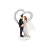 FIGURINE RÉSINE COUPLE ENLASSÉ DEVANT CUR 13.5CM