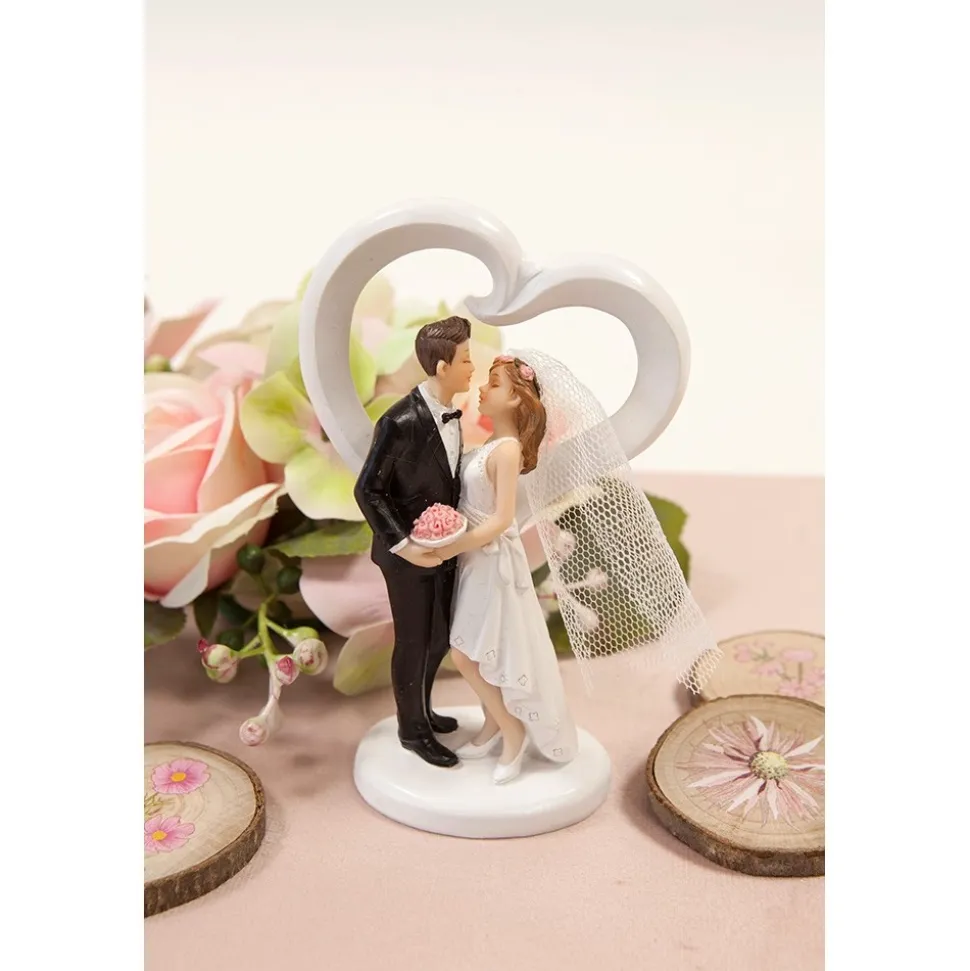 FIGURINE RÉSINE COUPLE ENLASSÉ DEVANT CUR 13.5CM