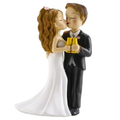 FIGURINE RÉSINE COUPLE MARIAGE LACHER PRISE 16CM