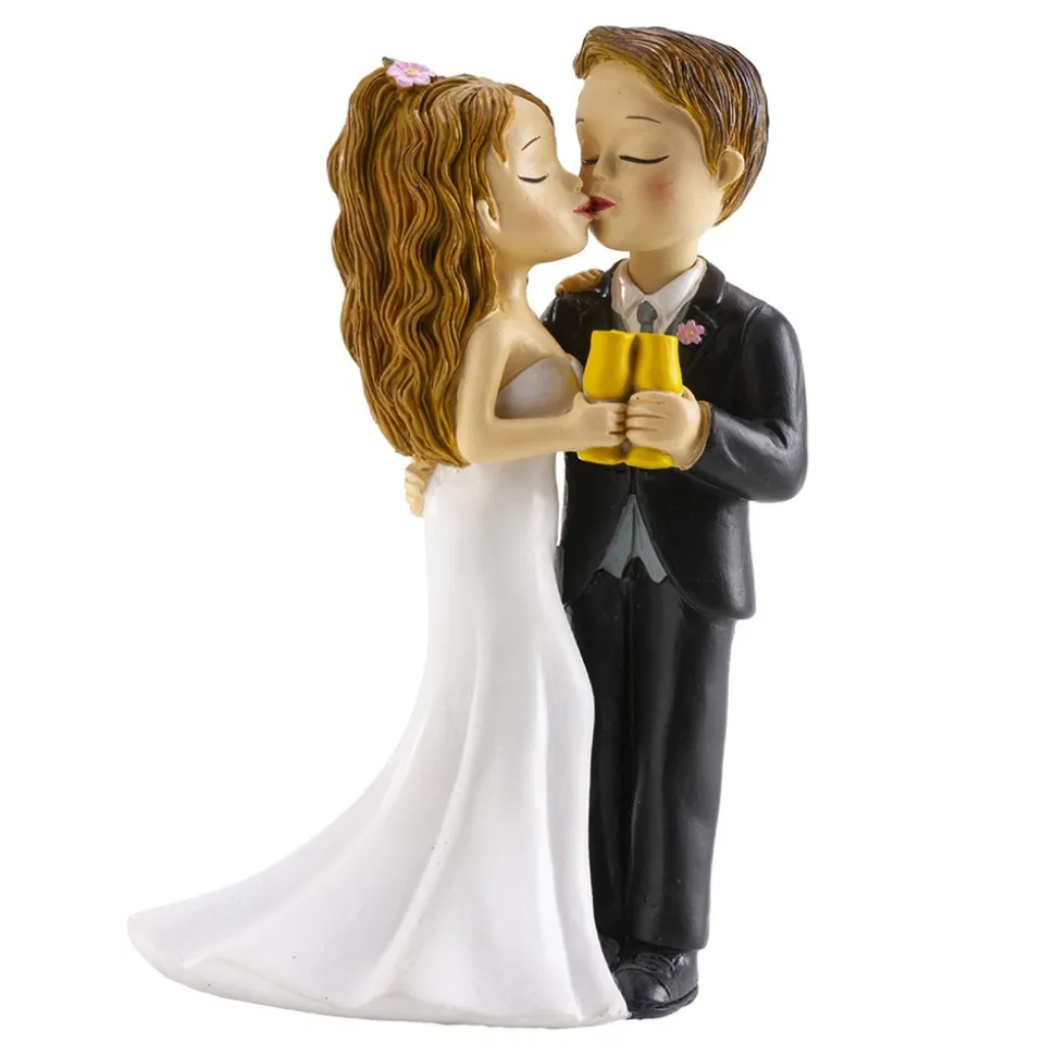 FIGURINE RÉSINE COUPLE MARIAGE LACHER PRISE 16CM